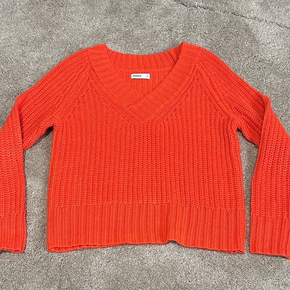 Sonoma Orange V-Neck Sweater